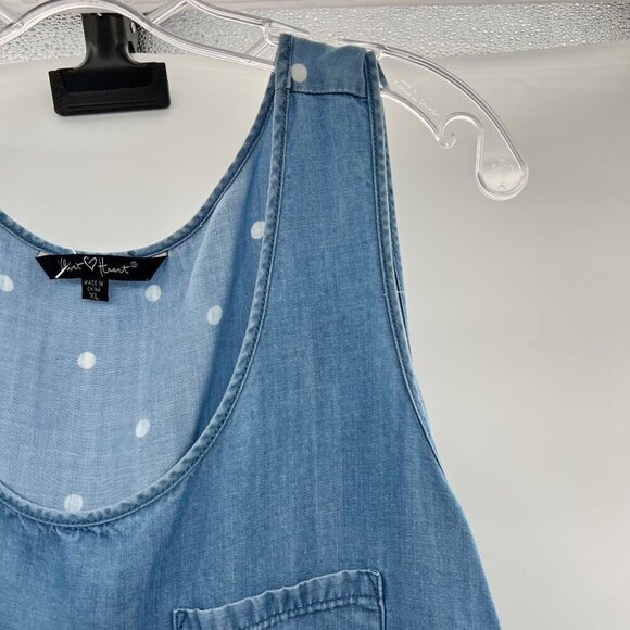 Velvet Heart Women's Sleeveless Scoop Neck Top Blue Size XL Polka Dot Back - Picture 4 of 9